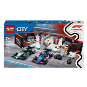 60444 LEGO City F1 Garage met Mercedes-AMG en Alpine auto's