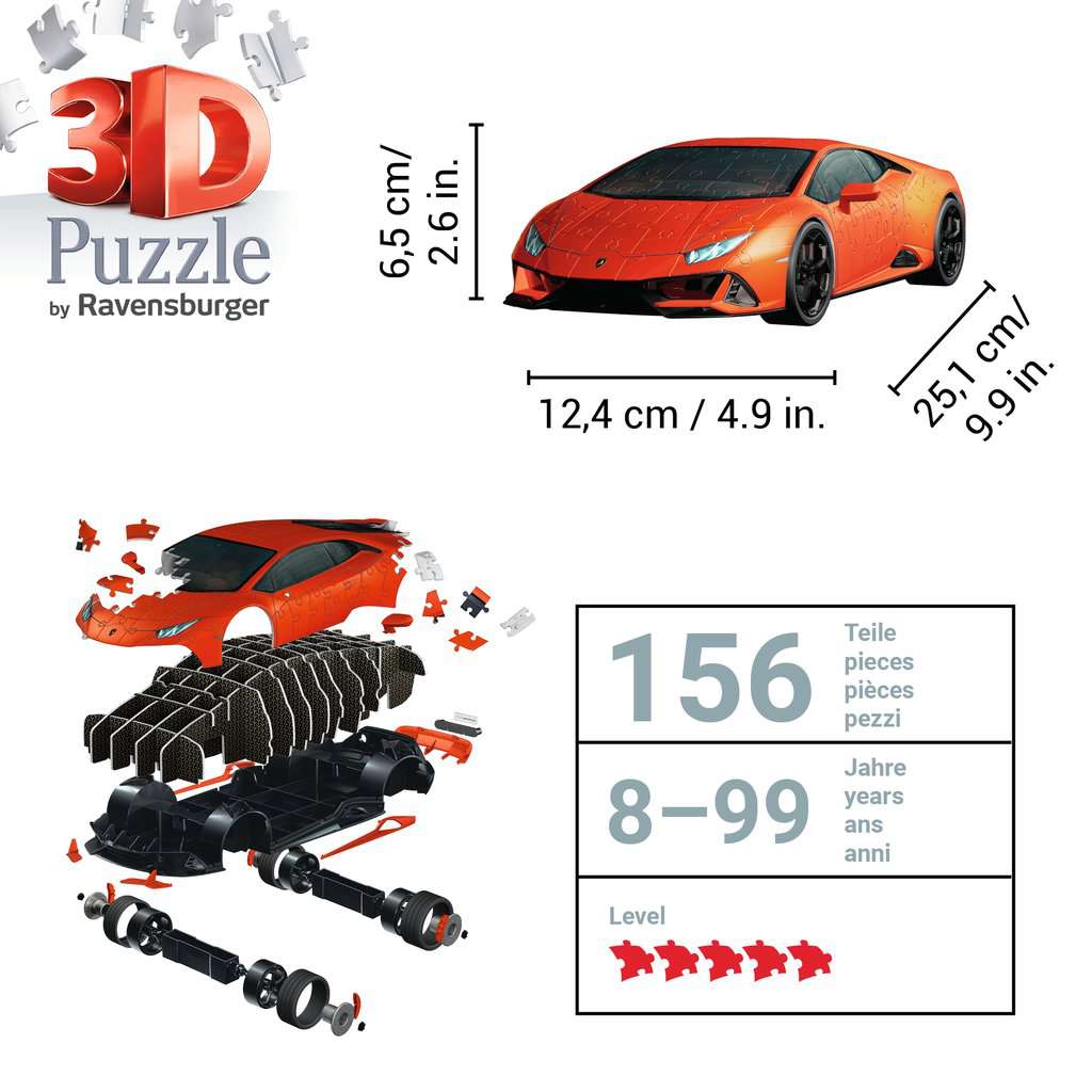 Ravensburger Lamborghini Huracan Arancio 3D Puzzel1
